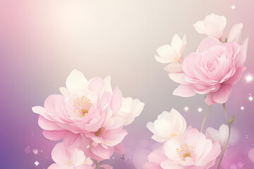 Fototapeta na wymiar Background with flowers in soft colors . AI