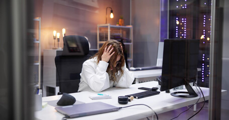 Stressed Sick Employee Woman