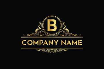 Luxury, brand, golden, business, monogram, logo design