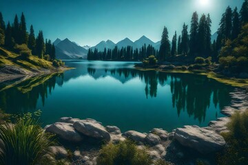 Fototapeta premium lake in the mountains