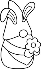Easter gnome coloring drawing