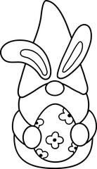 Easter gnome coloring drawing