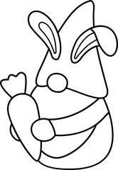Easter gnome coloring drawing