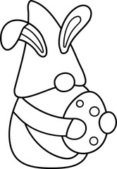 Easter gnome coloring drawing