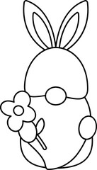 Easter gnome coloring drawing