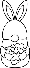 Easter gnome coloring drawing