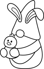 Easter gnome coloring drawing