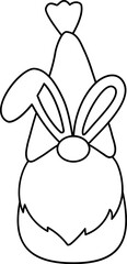 Easter gnome coloring drawing