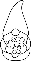 Easter gnome coloring drawing