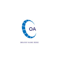 OA logo. O A design. White OA letter. OA, O A letter logo design. Initial letter OA linked circle uppercase monogram logo. O A letter logo vector design. 