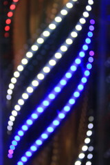 Up close picture of a led spinning barber's pole