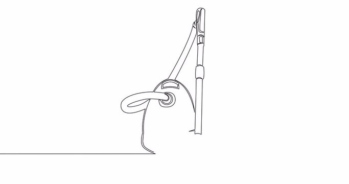 Self drawing line animation Vacuum cleaner continuous one single line drawn concept video