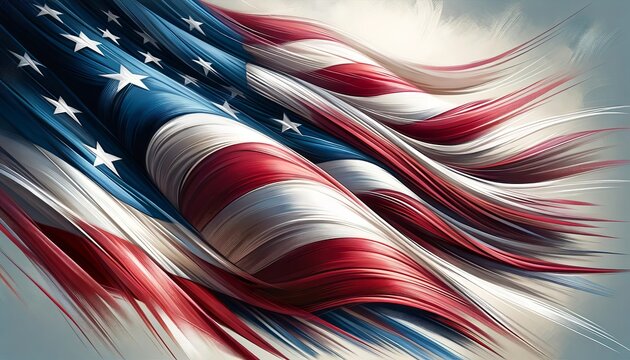 Elegantly Draped American Flag Illustration