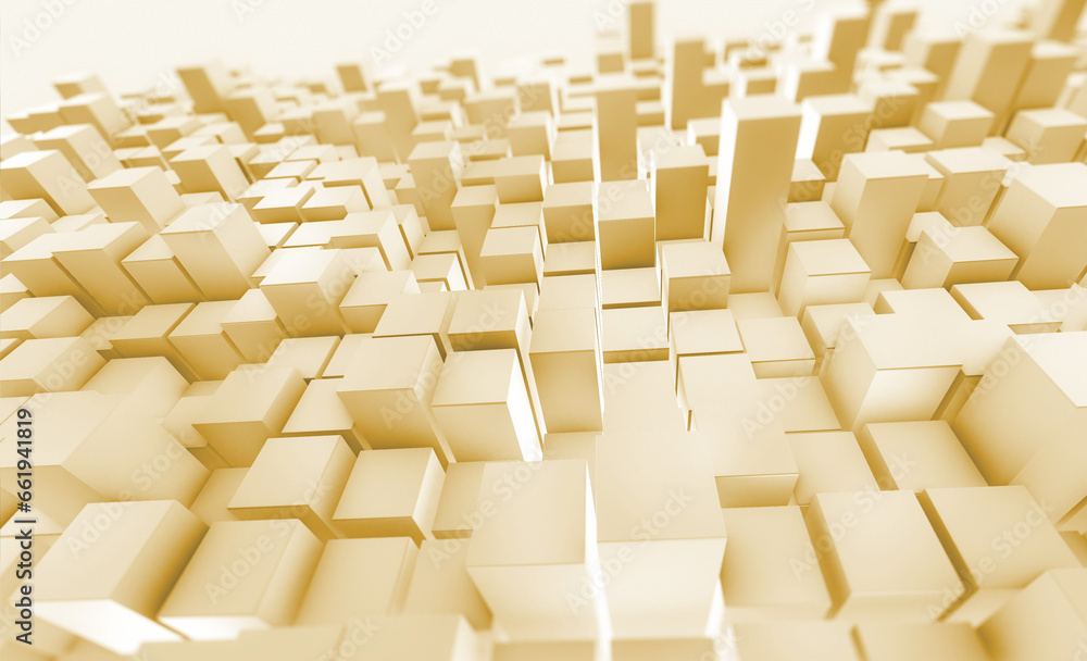 Poster geometric cube shape abstract background. 3d pentagon hexagon rendering.