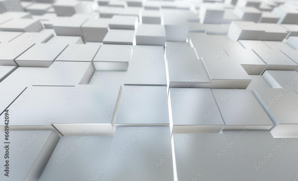 Poster geometric cube shape abstract background. 3d pentagon hexagon rendering.
