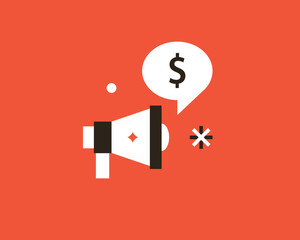 Geometric marketing illustration in flat style design. Vector illustration. 