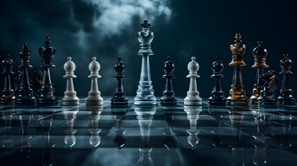 Majestic Chess Battle - obrazy, fototapety, plakaty