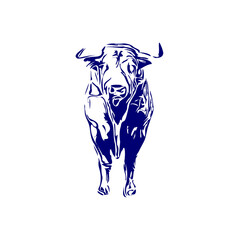 line sketch of a bull for elements of making logos and symbols as well as elements of advertisements and brochures