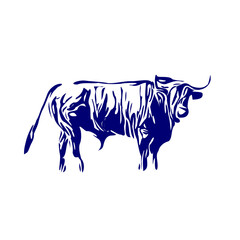 line sketch of a bull for elements of making logos and symbols as well as elements of advertisements and brochures