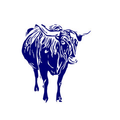 line sketch of a bull for elements of making logos and symbols as well as elements of advertisements and brochures