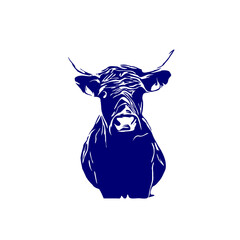 line sketch of a bull for elements of making logos and symbols as well as elements of advertisements and brochures