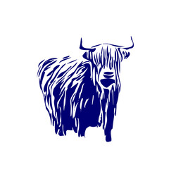 line sketch of a bull for elements of making logos and symbols as well as elements of advertisements and brochures