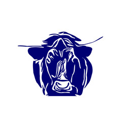 line sketch of a bull for elements of making logos and symbols as well as elements of advertisements and brochures
