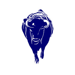line sketch of a bull for elements of making logos and symbols as well as elements of advertisements and brochures