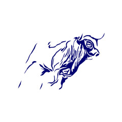 line sketch of a bull for elements of making logos and symbols as well as elements of advertisements and brochures