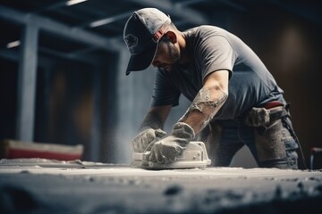 Man Working on Concrete