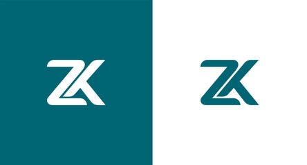 Initial Letter ZK Logo Design Vector Template. Graphic Alphabet Symbol for Corporate Business Identity
