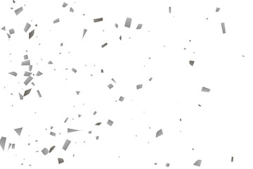 Silver glitter confetti on a white background. Decorative element.