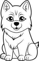 Alaskan Malamute dog coloring page for kids