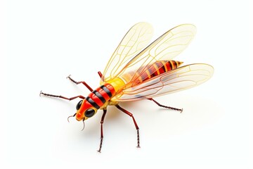 3D firefly isolated on white background. Generative AI