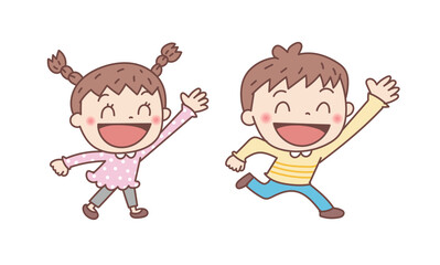 ニコニコ笑顔で紹介する子どもたち