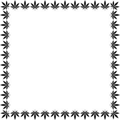 Frame Work Create from Cannabis also known as Marijuana Leaf Silhouette, can use for Decoration, Ornate, Background, Frame, Space for Text of Image, or Graphic Design. Vector Illustration