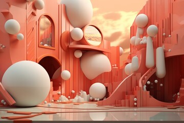 Contemporary 3D illustration. Generative AI