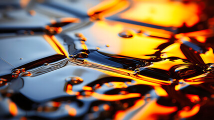 Macro lens view of a photovoltaic cell absorbing sunlight