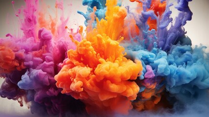 Fototapeta premium Captivating collision of pigments results in an explosion of vibrancy.