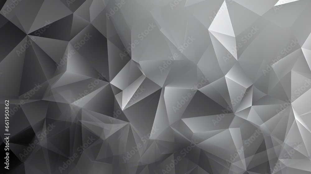 Poster gray abstract low poly background made of triangles. desktop screensaver. ai generative.