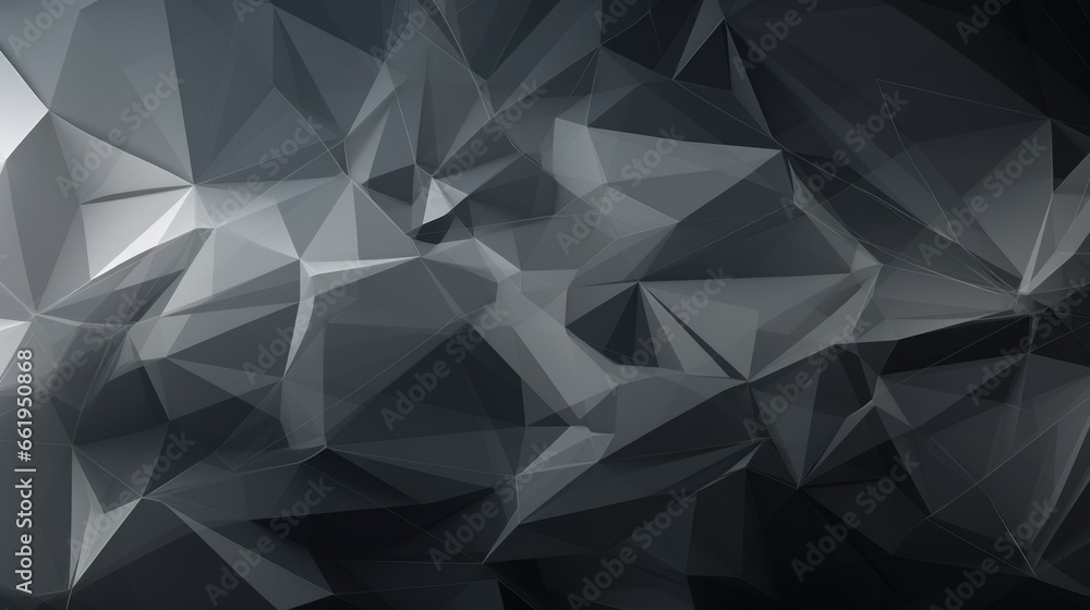 Poster gray abstract low poly background made of triangles. desktop screensaver. ai generative.