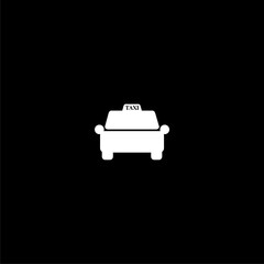 Taxi car icon isolated on dark background