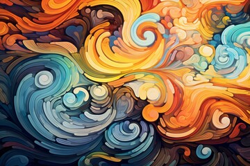 Fototapeta na wymiar Colorful swirling patterns. Generative AI