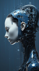 cyber futurista em perfil