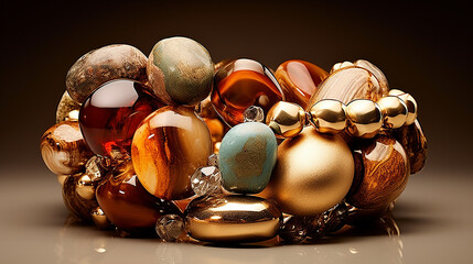 Naklejka premium jóias pulceira com pedras preciosas 