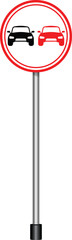 No Overtaking Traffic Road Sign