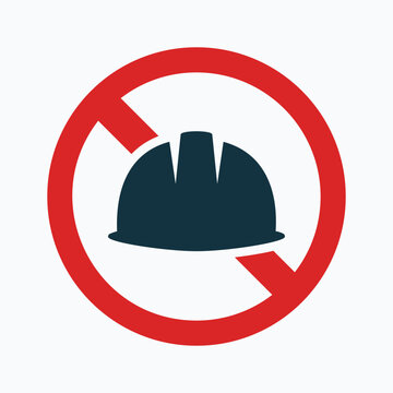 Safety helmet is forbidden. Isolated Vector Illustration