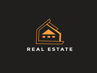 vector line logo house, Emblem, Design Concept. Abstract Real estate design logo linear style. Modern icon.