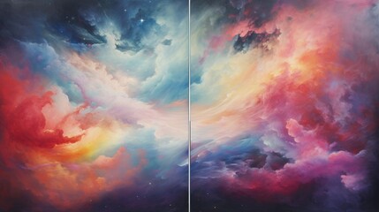 Obraz na płótnie Canvas an otherworldly space-inspired abstract background filled with celestial wonders and cosmic mysteries.