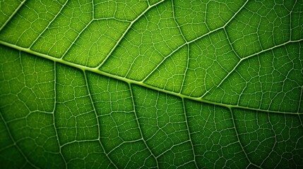 Macro detail to leaf with green structure or texture, background concept - obrazy, fototapety, plakaty